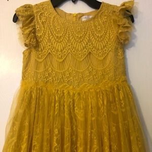 FLASH SALE Girls Mustard lace dress , Size 10